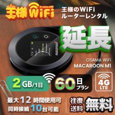wifi レンタル 延長 2GB / 毎日 60日 無制限 / 高速回線 往復送料無料 Pocket WiFi レンタルwifi ルーター wi-fi 中継器 wifiレンタル ポケットWiFi ポケットWi-Fi 国内 LTE 出張 旅行 入院 一時帰国 テレワーク 在宅 勤務 引越し Macaroon-M1