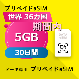 世界 36カ国 5GB / 30日間