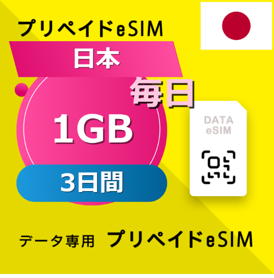 日本 1GB / 毎日 3日間