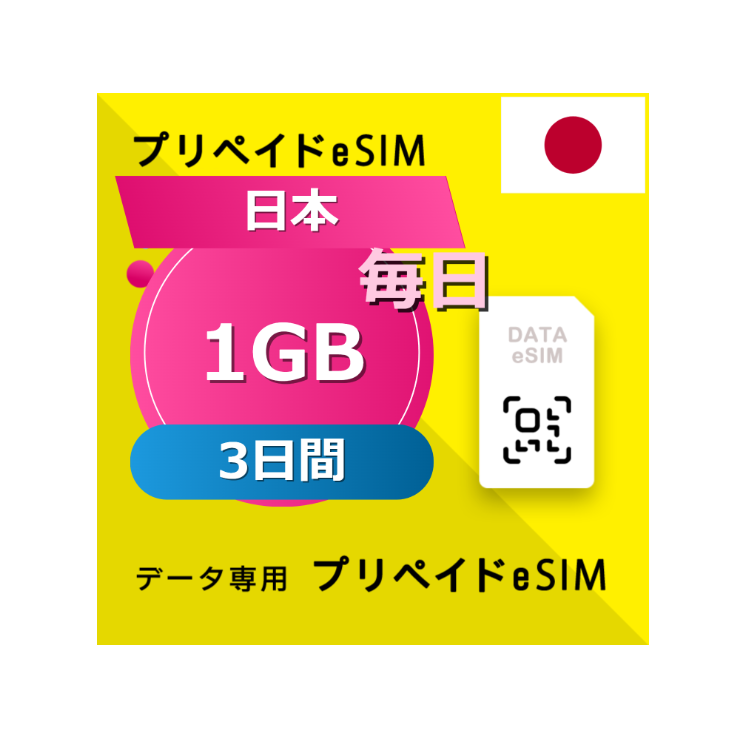 日本 1GB / 毎日 3日間