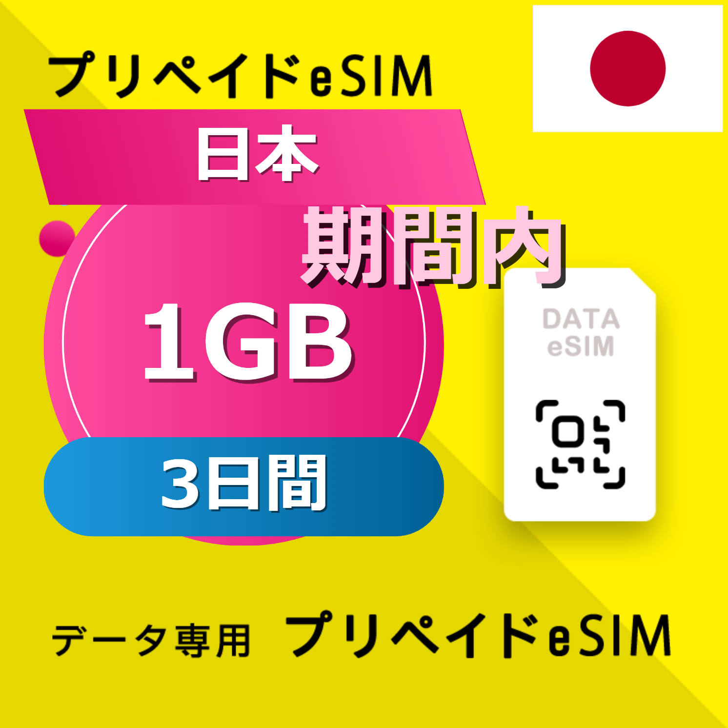 日本 1GB / 3日間