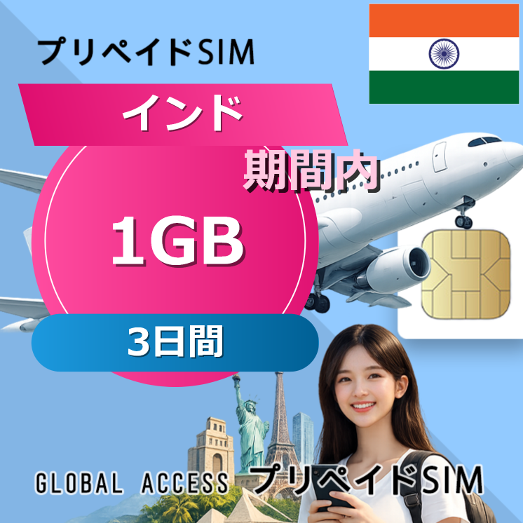 インド 1GB 3日間