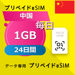 中国 1GB / 毎日 24日間