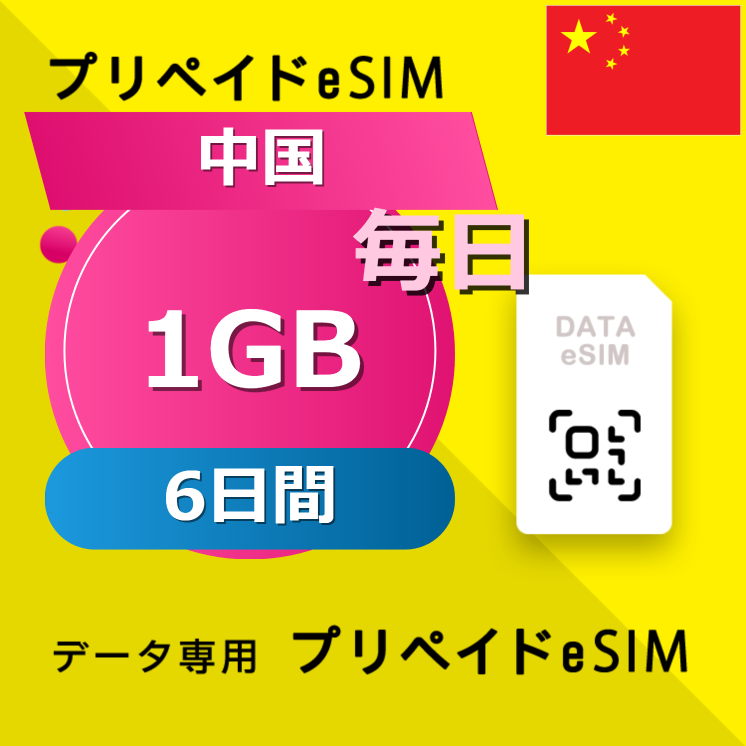 中国 1GB / 毎日 6日間