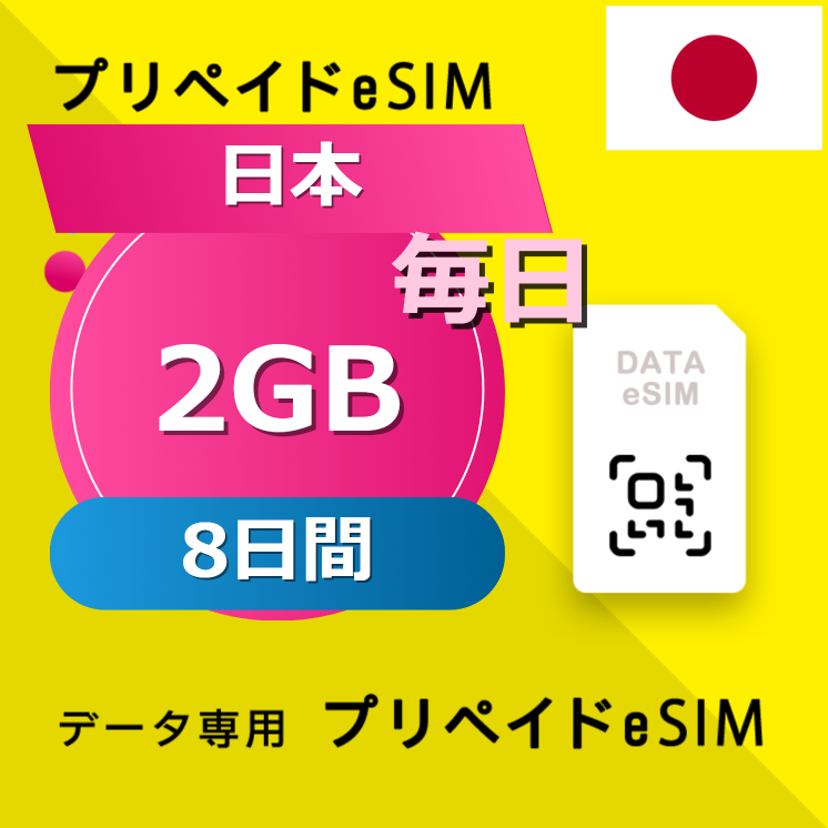 日本 2GB / 毎日 8日間