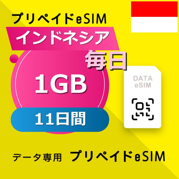インドネシア 1GB / 毎日 11日間