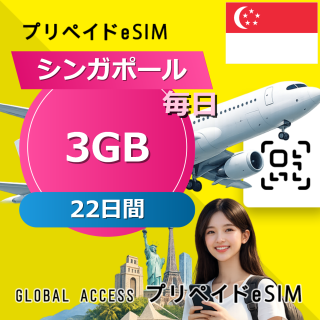 シンガポール eSIM 3GB 毎日 22日間