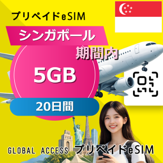 シンガポール eSIM 5GB 20日間
