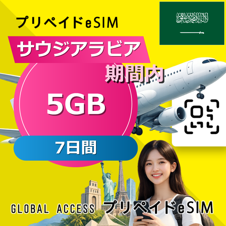 サウジアラビア eSIM 5GB 7日間