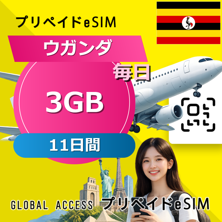 ウガンダ 3GB / 毎日 11日間
