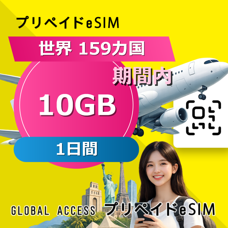 世界 159カ国 10GB / 1日間