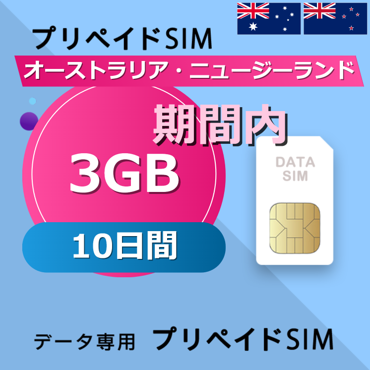 オーストラリア・ニュージーランド 3GB / 10日間