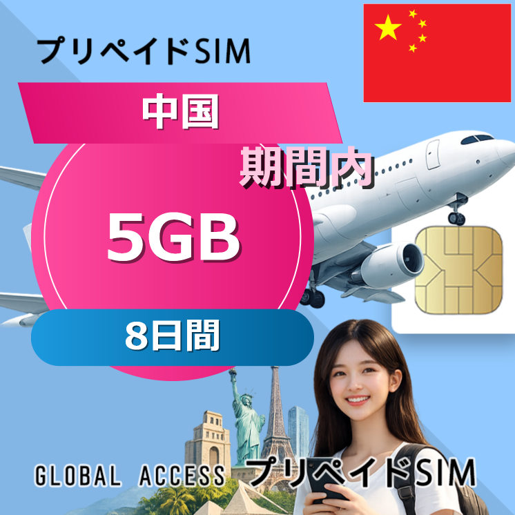 中国 SIMカード 5GB 8日間