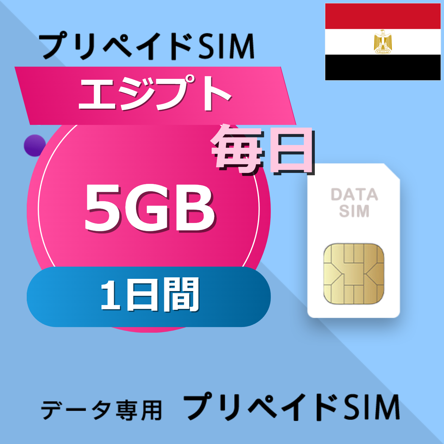 エジプト 5GB / 毎日 1日間