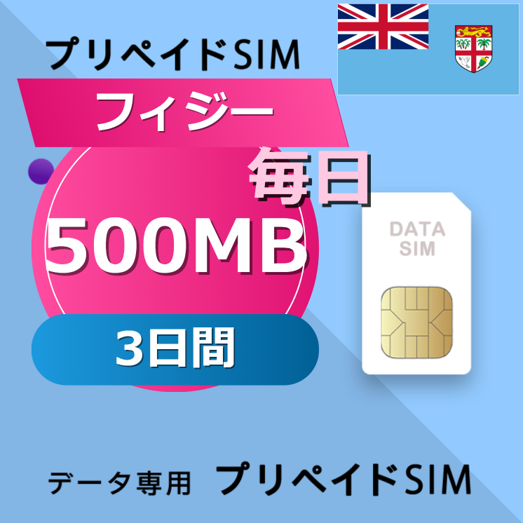フィジー 500MB / 毎日 3日間