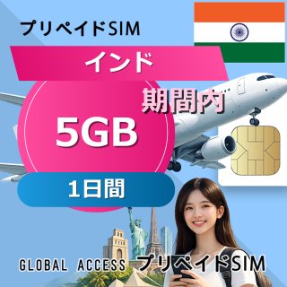 インド SIMカード 5GB 1日間