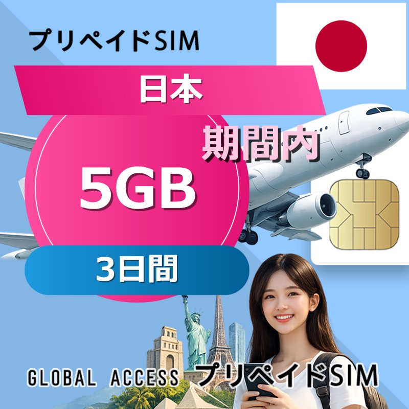 日本 SIMカード 5GB 3日間