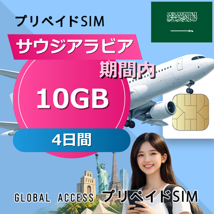 サウジアラビア SIMカード 10GB 4日間