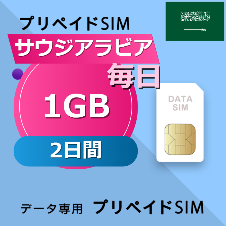 サウジアラビア 1GB / 毎日 2日間