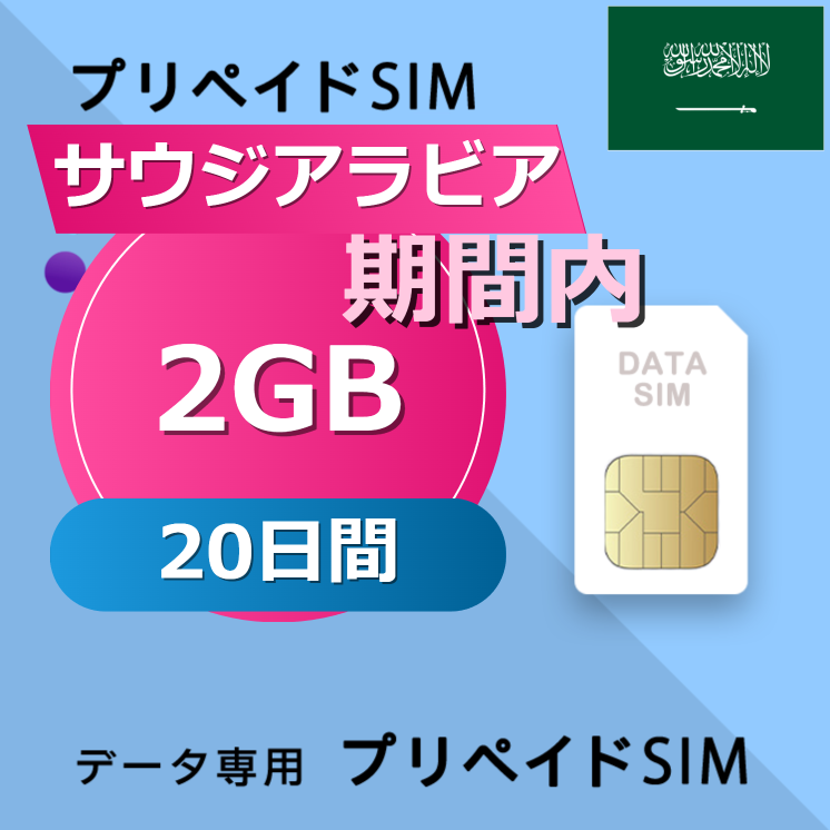 サウジアラビア 2GB / 20日間