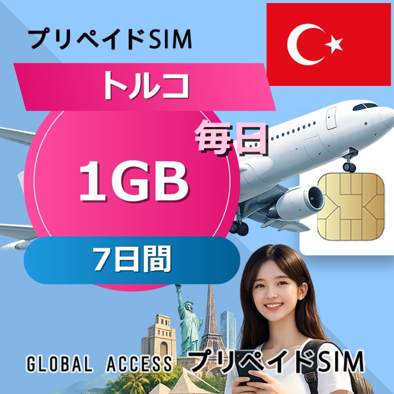 トルコ SIMカード 1GB 毎日 7日間