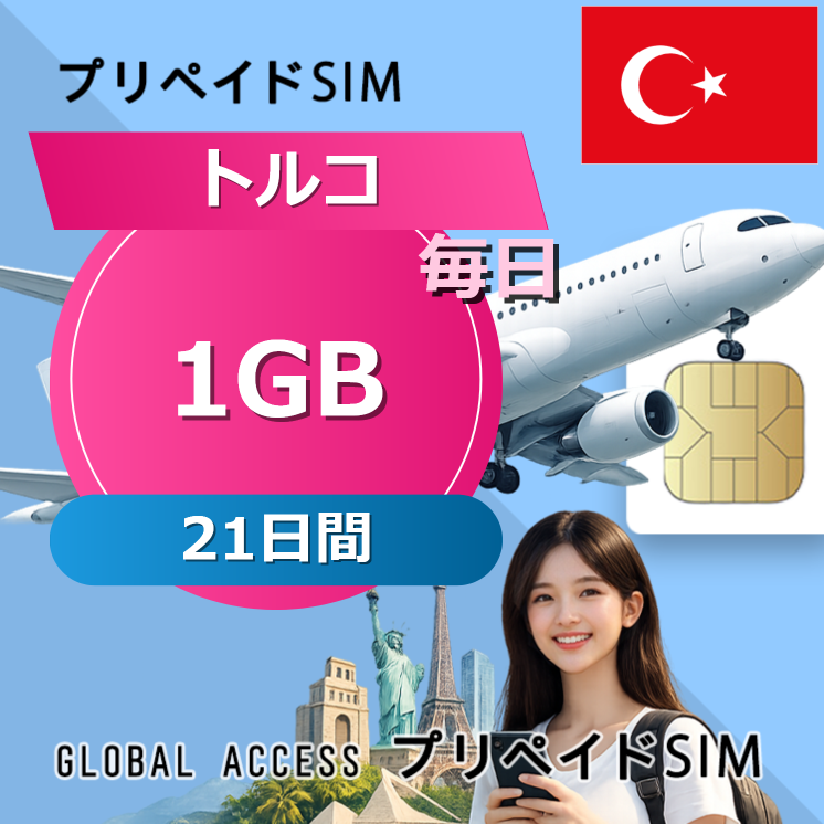 トルコ SIMカード 1GB 毎日 21日間