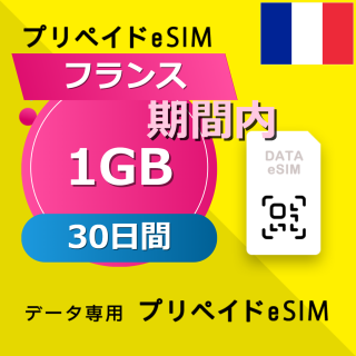 フランス 1GB / 30日間