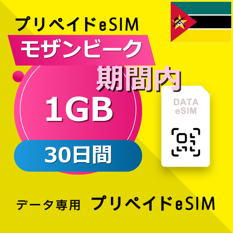 モザンビーク 1GB / 30日間