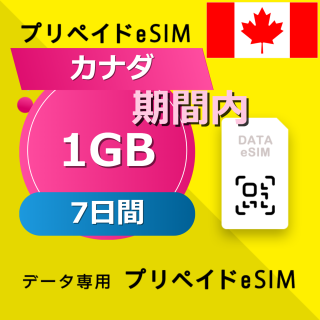 カナダ (アメリカ・カナダ) 1GB / 7日間