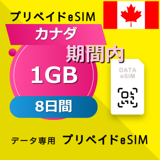 カナダ (アメリカ・カナダ) 1GB / 8日間