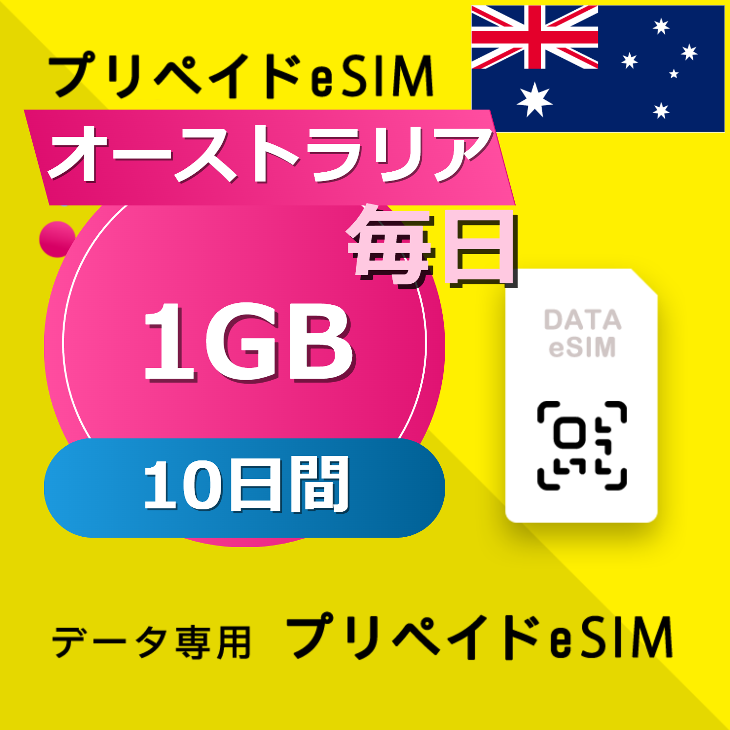 オーストラリア 1GB / 毎日 10日間