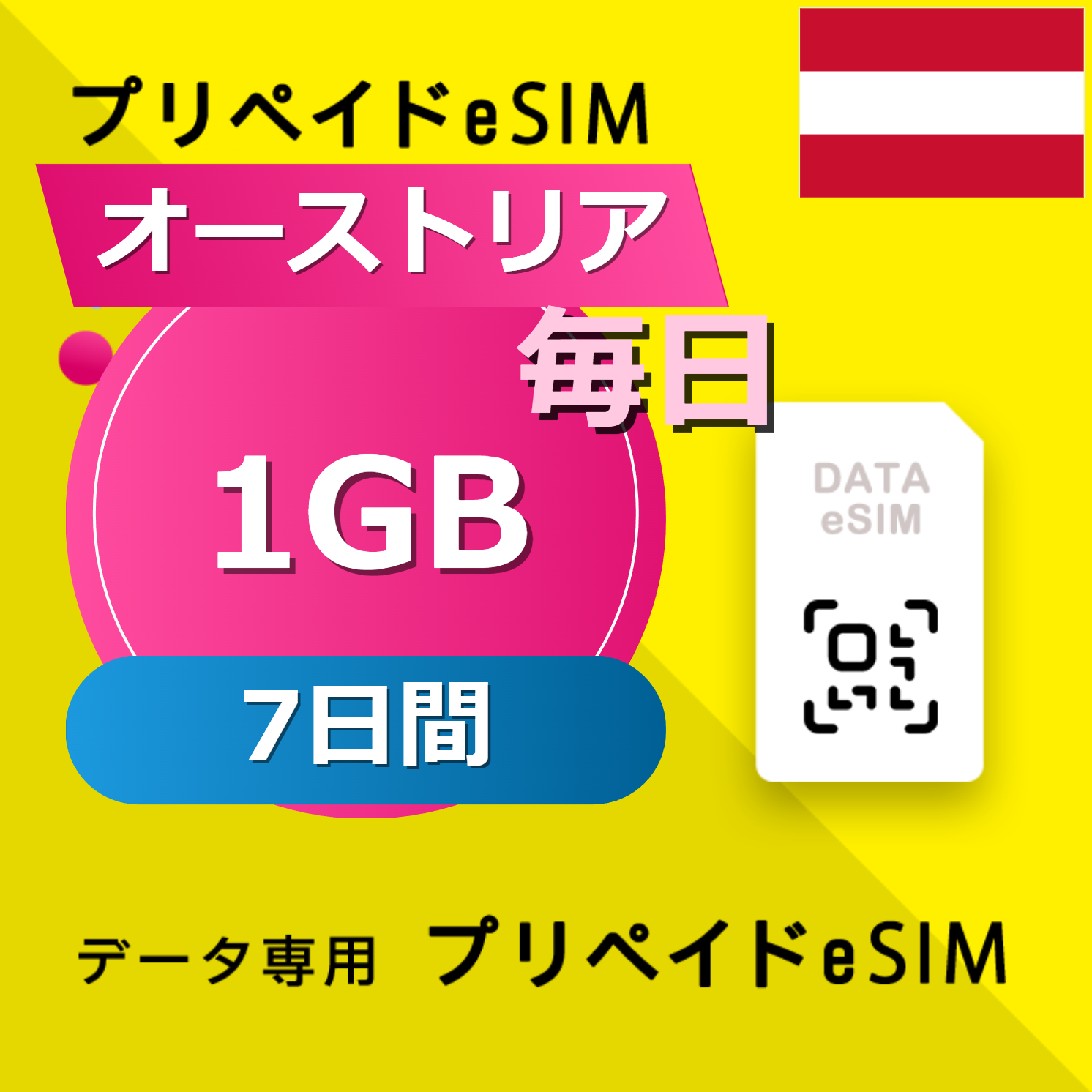 オーストリア 1GB / 毎日 7日間