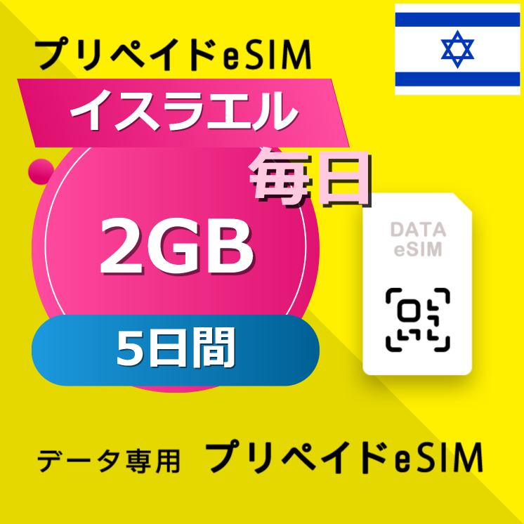 イスラエル 2GB / 毎日 5日間