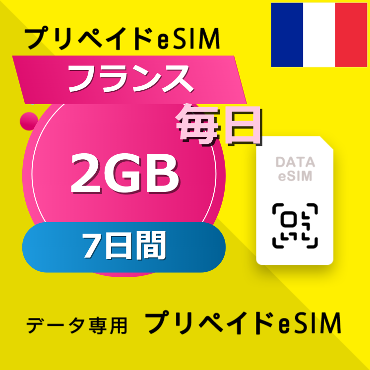 フランス 2GB / 毎日 7日間