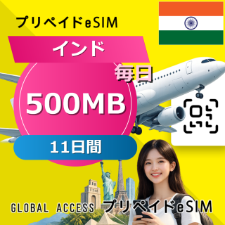 インド 500MB / 毎日 11日間
