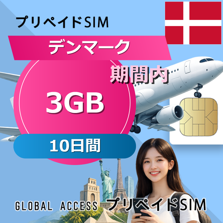 デンマーク 3GB 10日間