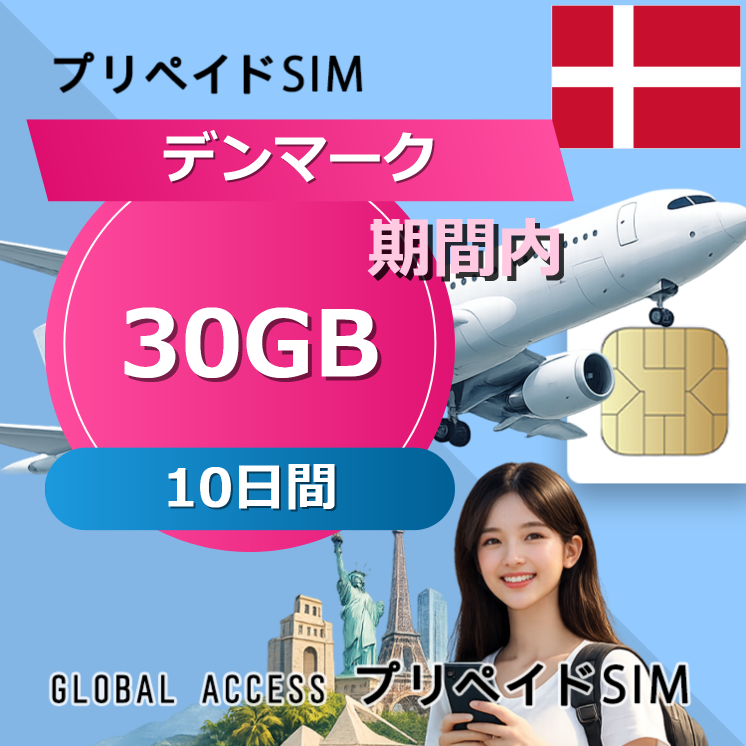 デンマーク SIMカード 30GB 10日間