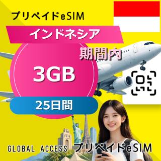 インドネシア eSIM 3GB 25日間