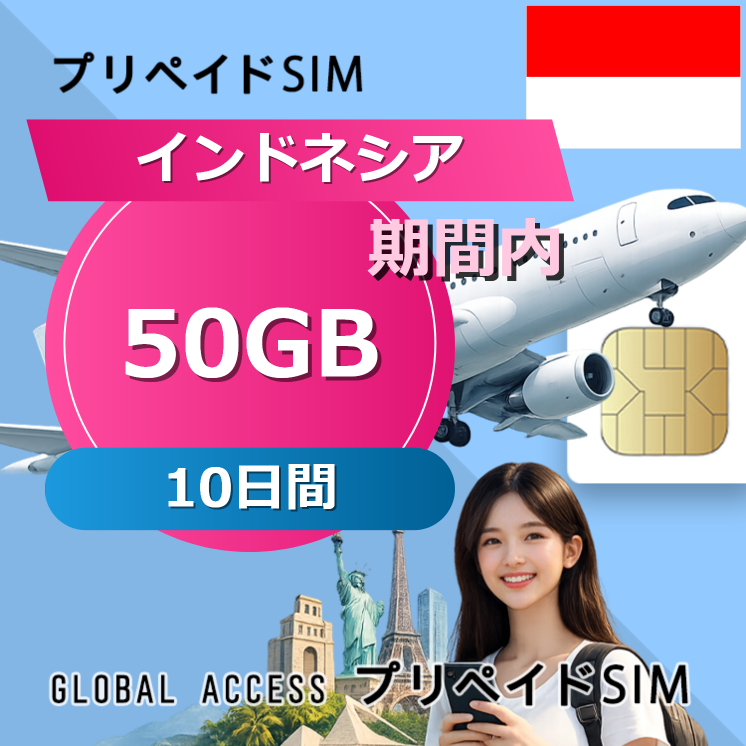 インドネシア SIMカード 50GB 10日間