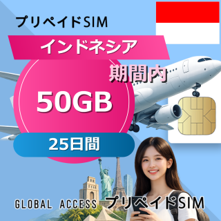 インドネシア SIMカード 50GB 25日間