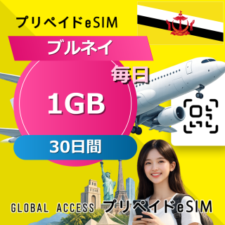 ブルネイ eSIM 1GB 毎日 30日間