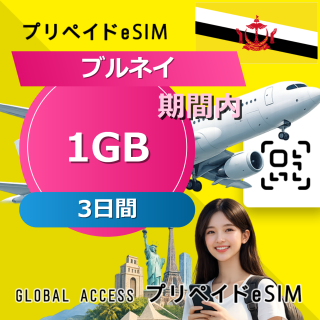 ブルネイ eSIM 1GB 3日間
