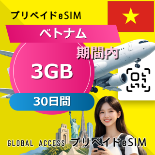 ベトナム eSIM 3GB 30日間