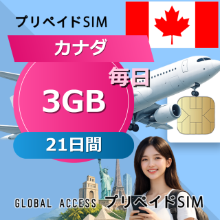 カナダ SIMカード 3GB 毎日 21日間