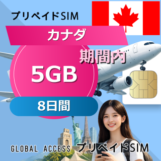 カナダ SIMカード 5GB 8日間