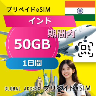 インド eSIM 50GB 1日間