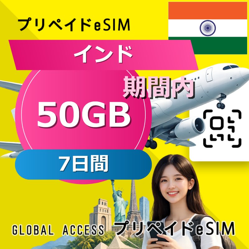 インド eSIM 50GB 7日間