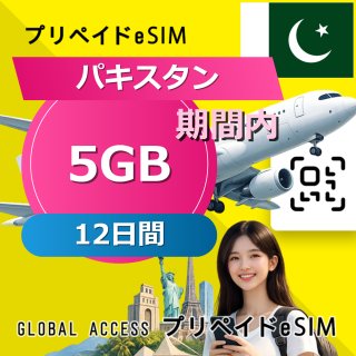 パキスタン eSIM 5GB 12日間