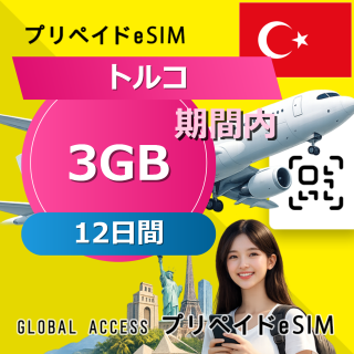 トルコ eSIM 3GB 12日間
