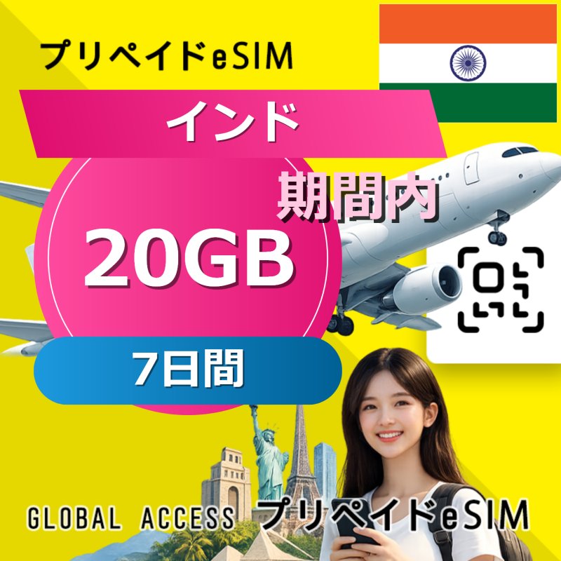 インド eSIM 20GB 7日間